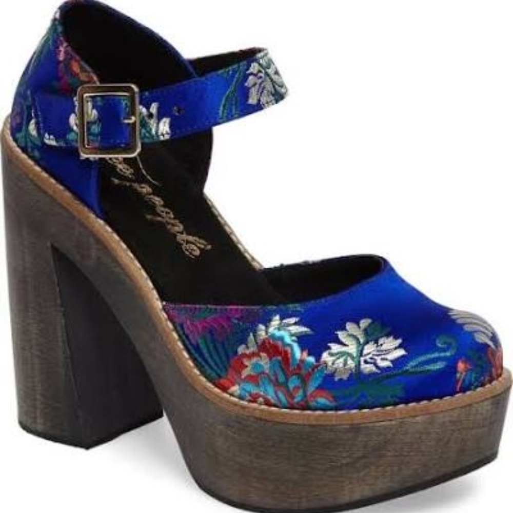 ISO Free People Starlet Satin Brocade Heels